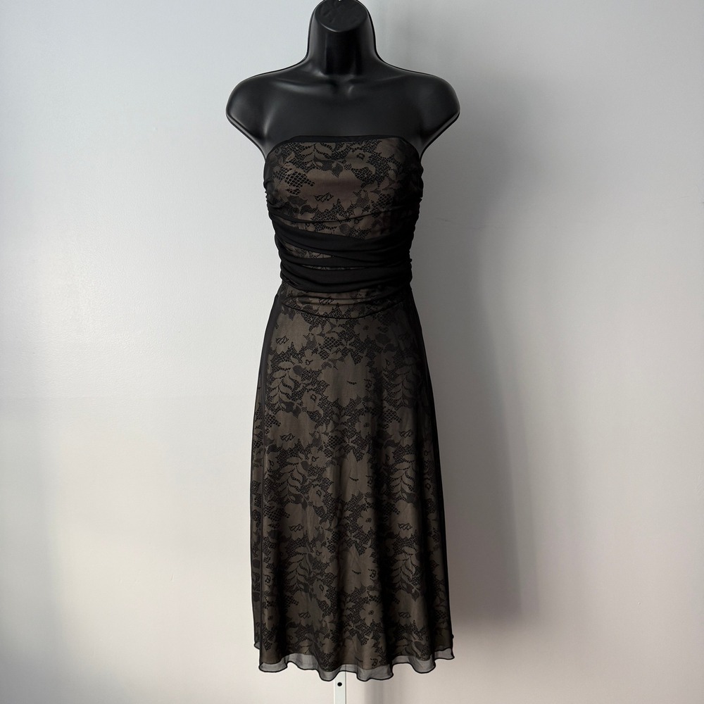 Y2K Peep Studio M Black Lace Halter Dress Whimsigoth Fairycore Babydoll Goth